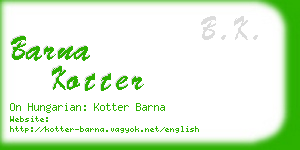 barna kotter business card